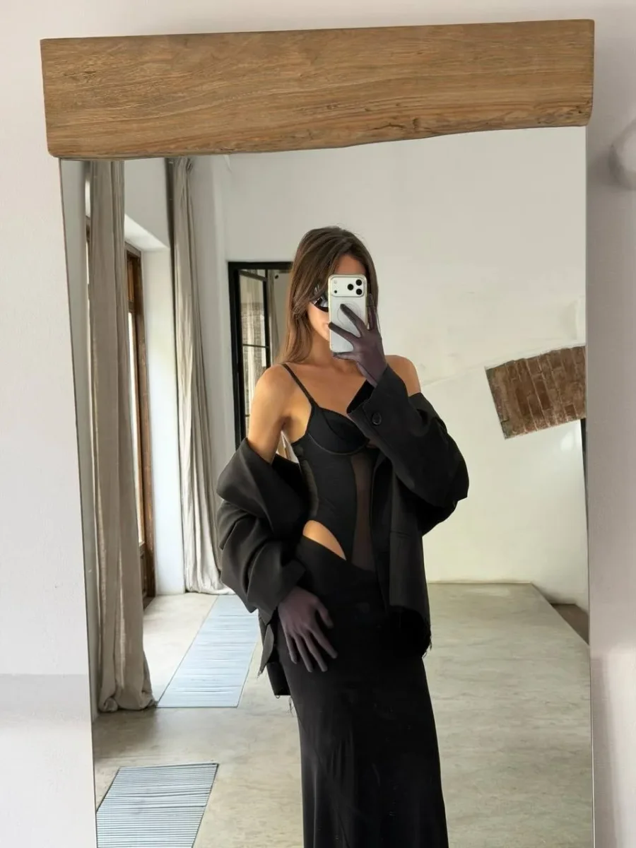 Боди ROSE MESH, Черный