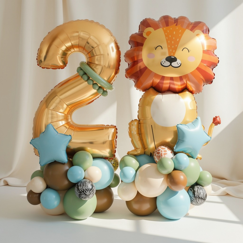 Стойка "Веселый лев цифра+фигура"