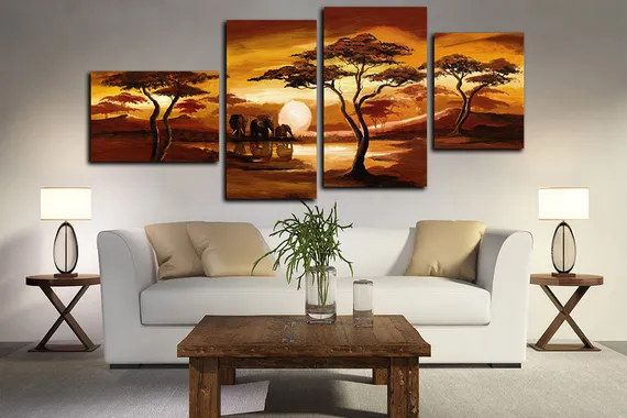 Модульная картина "Три слона"