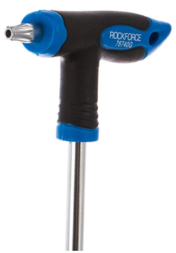 Ключ TORX T40х150ммRF-76740G: Т-образный с прорезиненной рукояткой, на пластиковом держателе ROCKFORCE