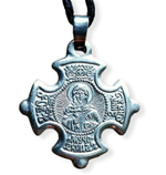Нательный крест с иконой святой Зинаиды с серебрением