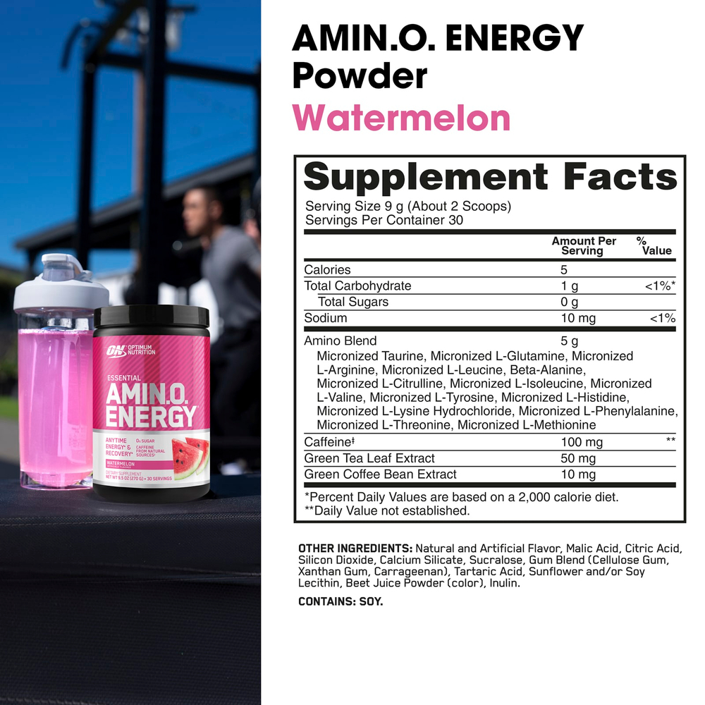 Optimum Nutrition, Essential Amin.O. Energy®, арбуз, 270 г (9,5 унции)