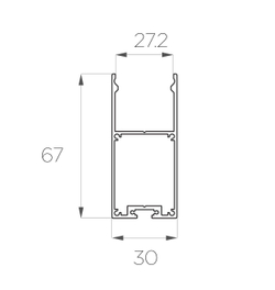 Профиль накладной алюминиевый LC-LP-6730-2 Anod