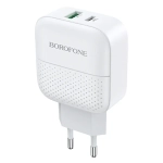 Зарядное устройство Borofone BA46A PD18W+QC3.0 3A Type-C+USB White