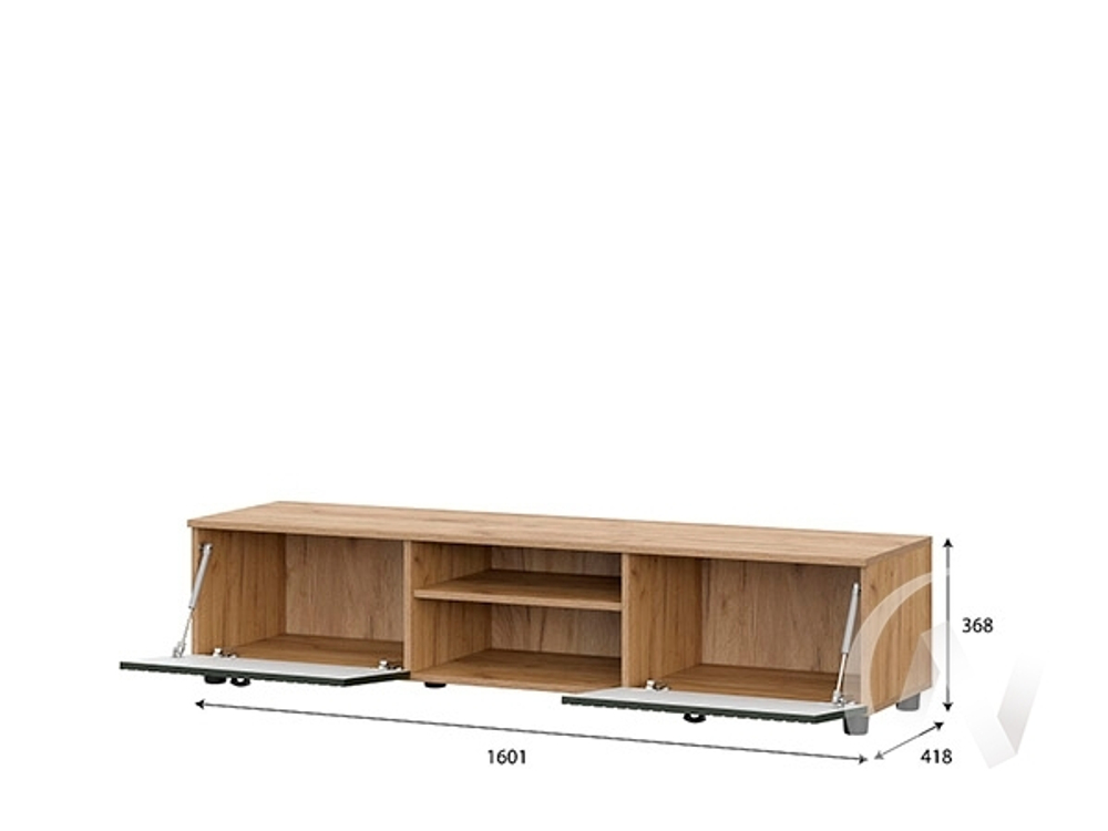 Тумба для телевидеоаппаратуры со створками и нишей МС Милан