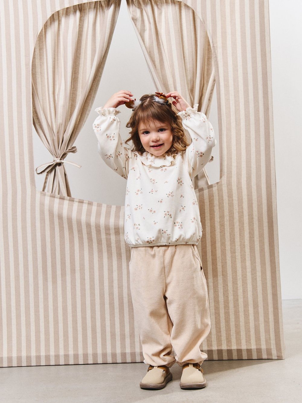 Брюки вельветовые "Сливочный пудинг" 0+