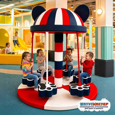 Детский аттракцион 4kids Карусель «Медвежьи лапки» c электроприводом