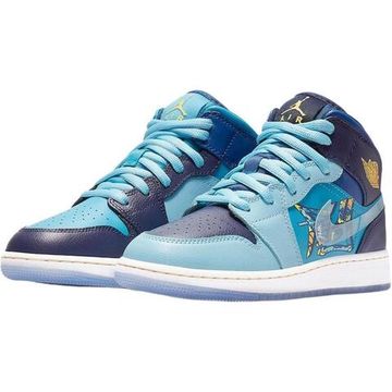 Иордания Air Jordan 1 Детские баскетбольные кроссовки МИД Топ Юнисекс
