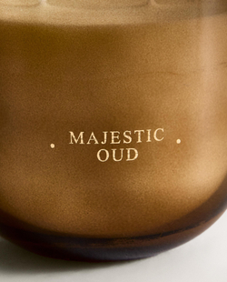 Zara Home Свеча ароматическая Majestic Oud 400 г, растительный воск, аромат восточный древесный, Коричневый