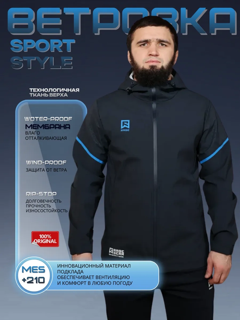 Спортивная куртка для бега ветровка