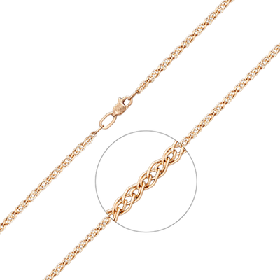 Браслет из красного золота с алмазной гранью (плетение «Нонна»)