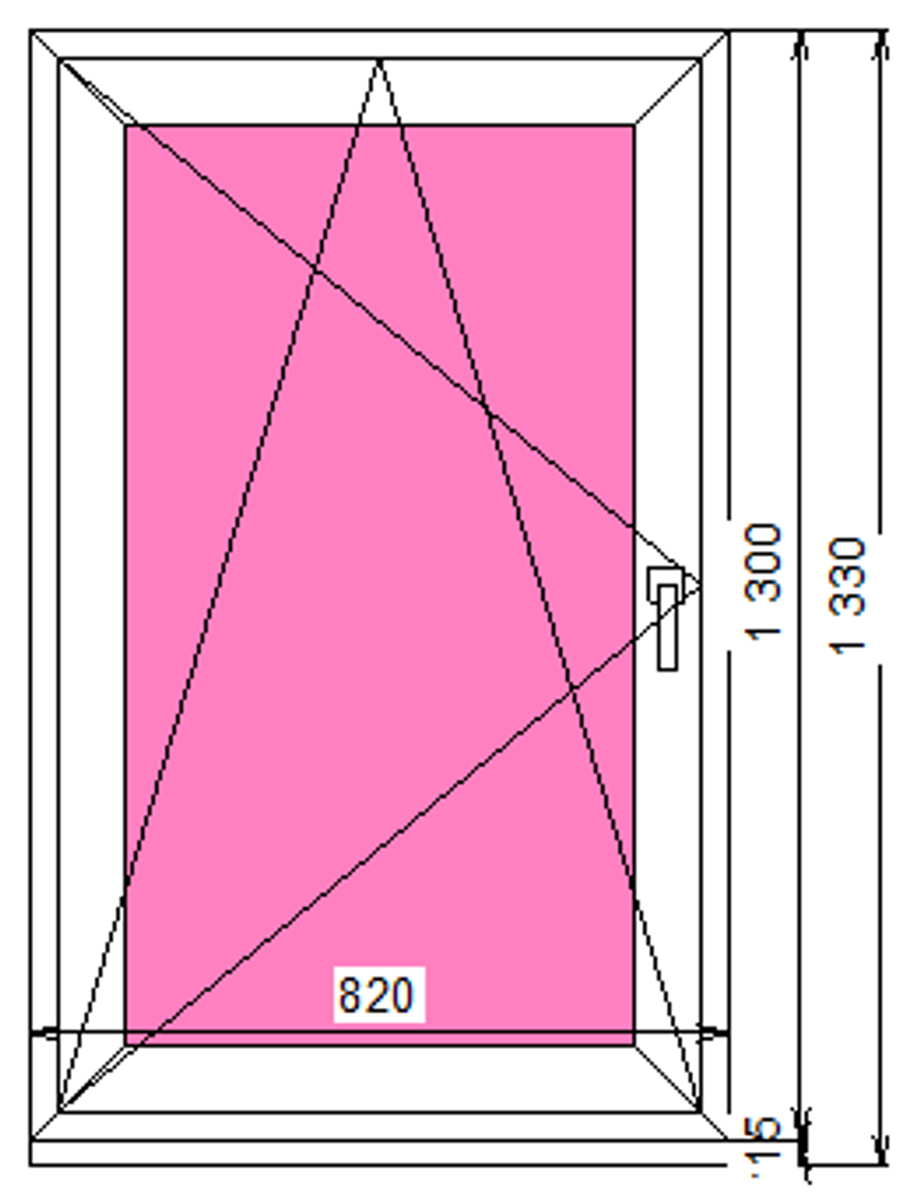 Пластиковое окно 1300 х 820 ТермА Эко