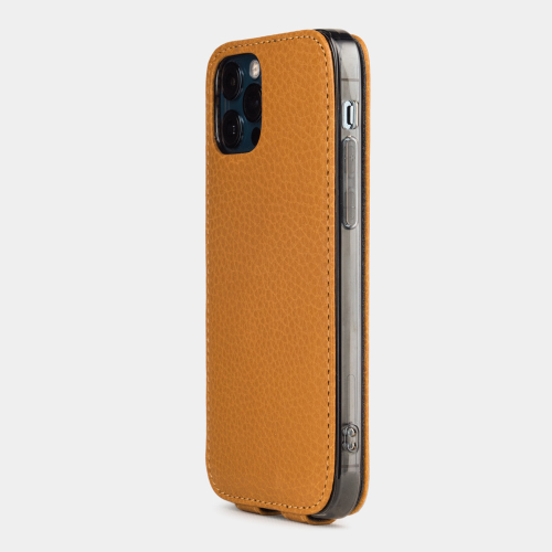 Чехол для iPhone 12 Pro Max из кожи теленка цвета охра