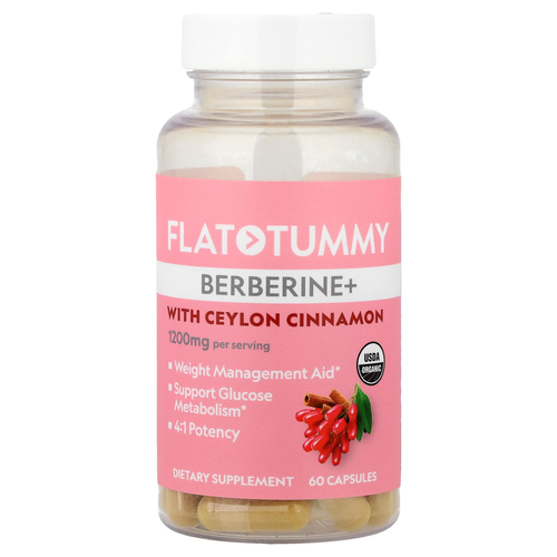 Flat Tummy, берберин+ с цейлонской корицей, 60 капсул