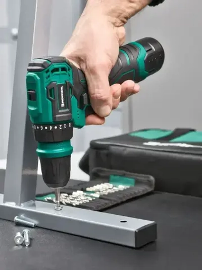 ROKODIL / Бесщеточный аккумуляторный шуруповерт 12В 36Нм 1АКБ / Rokodil Twist 2 Air (set 1), блокировка шпинделя, металлический патрон, кейс, оснастка в комплекте