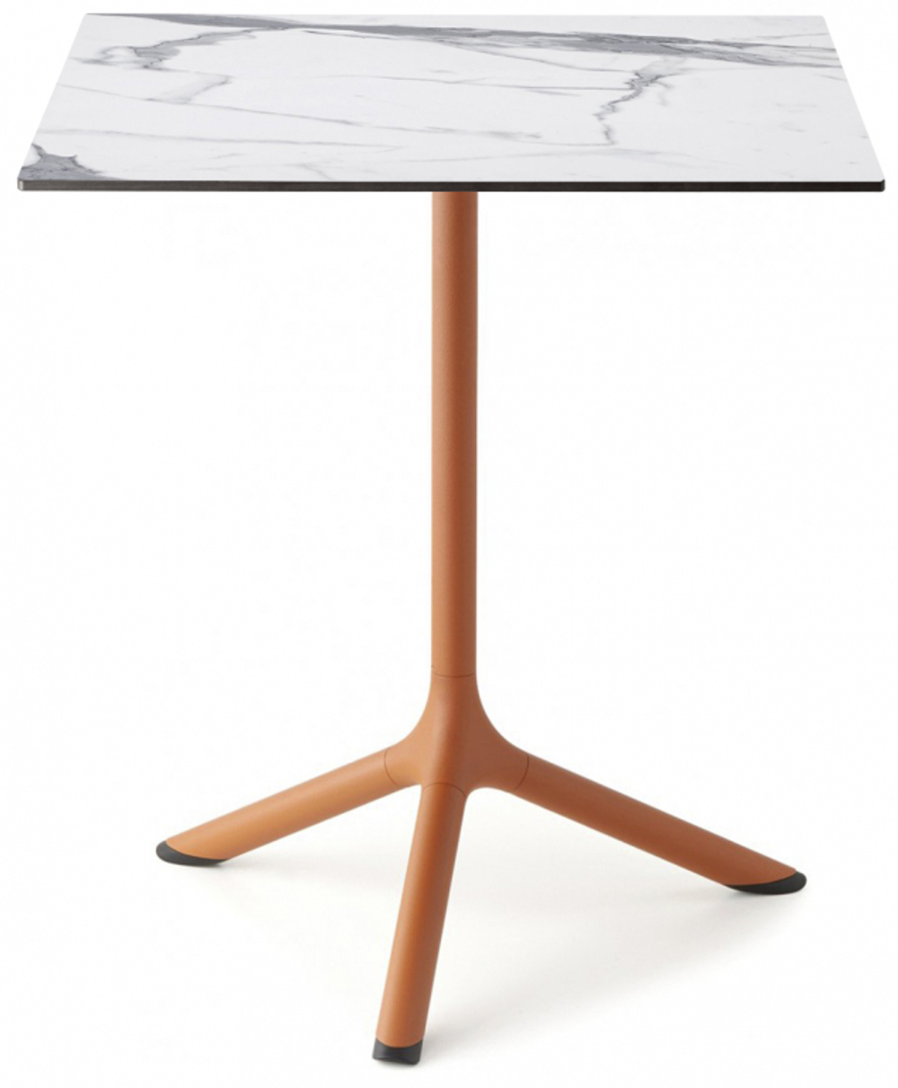 Стол ламинированный обеденный Scab Design Tripe, терракотовый, белый мрамор Каррара