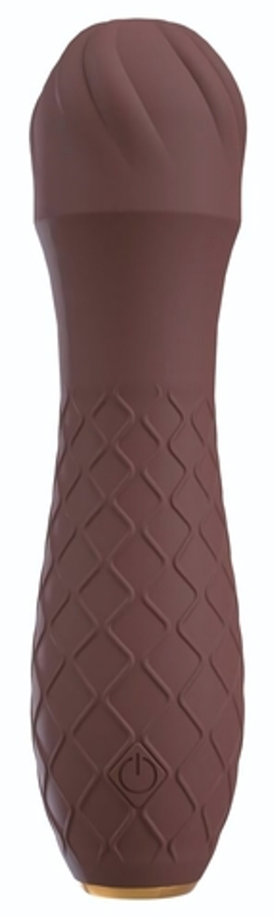 Коричневый вибратор-жезл Hazel 01 - 14 см. (Цвет: коричневый)