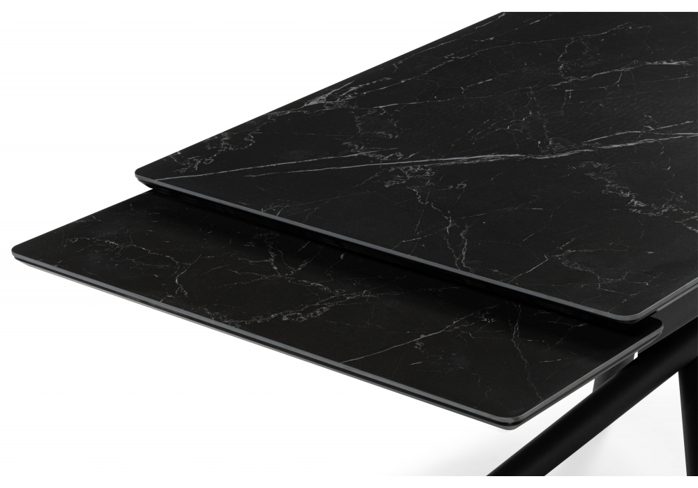 Керамический стол Woodville Мэриан 140(200)х80 shakespeare black, черный