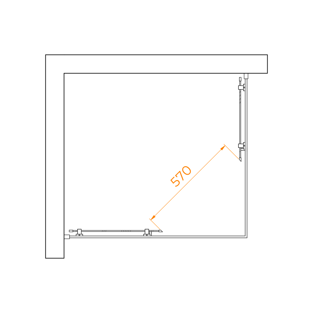 Душевой уголок RGW PA-040B (Прозрачное, 900x1000)