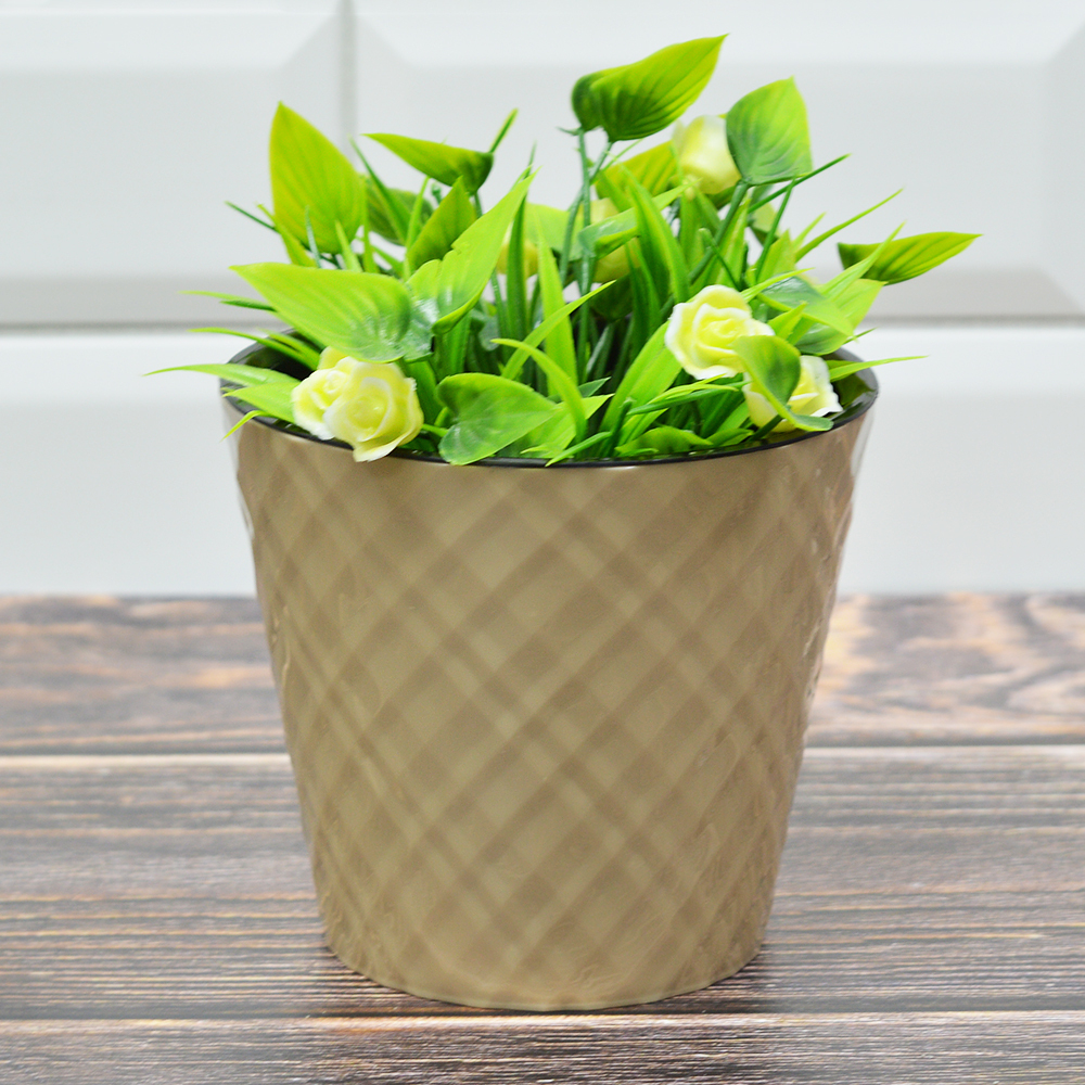 Горшок цветочный Manhattan 1л D125мм, молочный шоколад