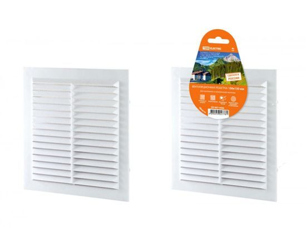 Решетка неразъемная с москитной сеткой, бел. 190х190 TDM