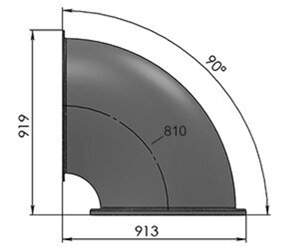 Деталь туннельных горок поворот 90°