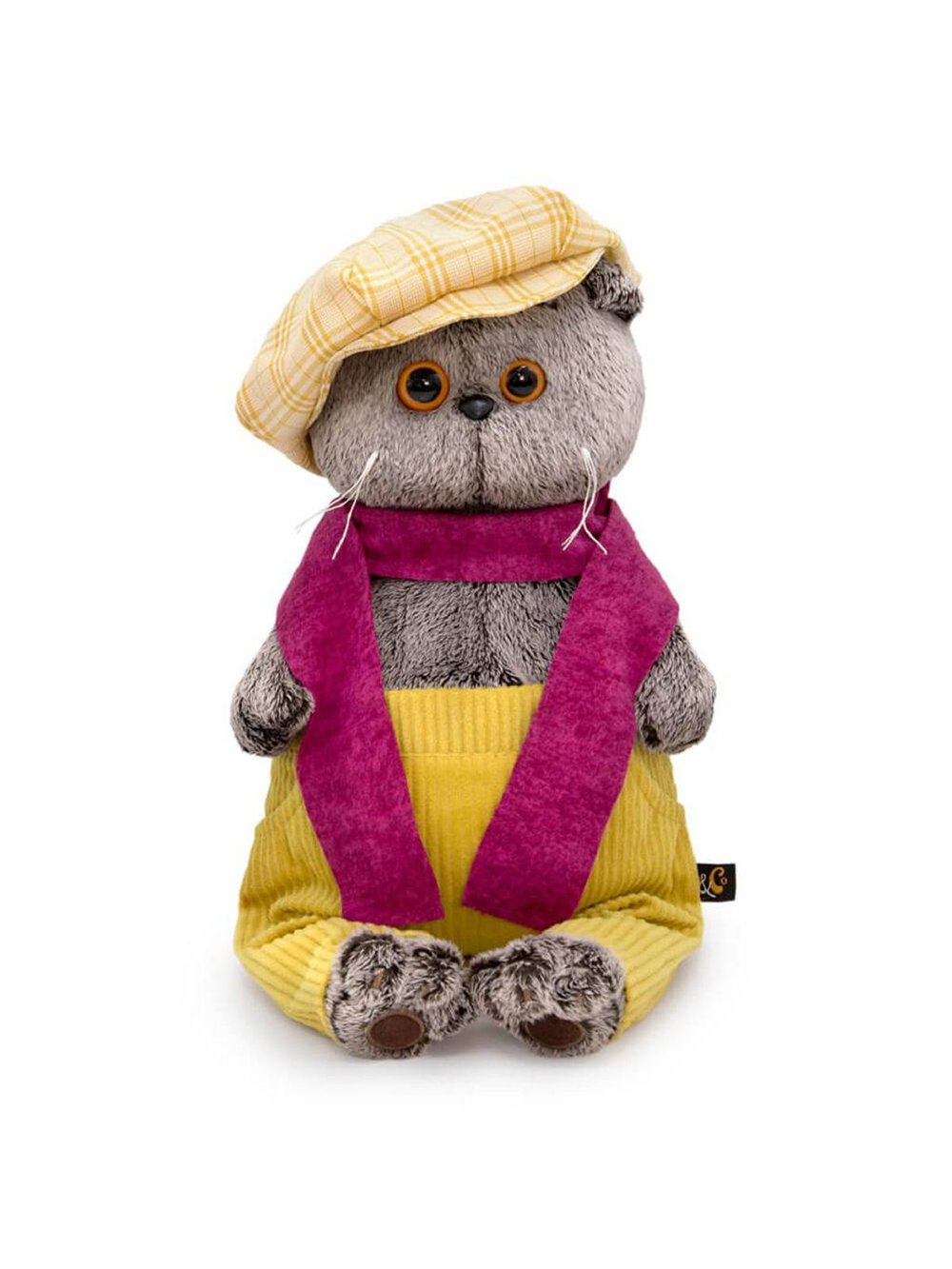 Мягкая игрушка Басик в кепке и шарфе 22 см