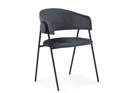 Стул на металлокаркасе Woodville Криспиан темно-серый, черный, ножки черные
