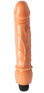 Реалистичный вибратор с выпуклыми венками Eroticon (Цвет: телесный)