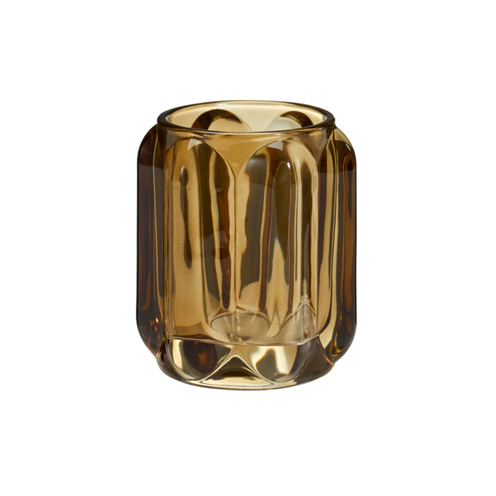 Подсвечник для чайной свечи стеклянный 7.5*9.5 см 3 цвета в ассортименте