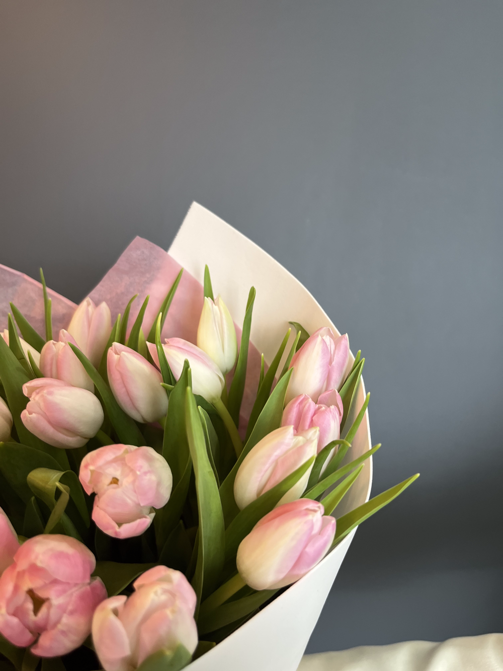 Букет "Макарунс" (Розовые тюльпаны)