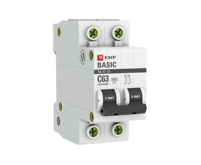 Автоматический выключатель EKF 32А С ВА 47-29 4.5кА 2P Basic mcb4729-2-32C