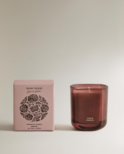 Zara Home Свеча ароматическая Warm Cherry 220 г, растительный воск, аромат фруктовый, Персиковый
