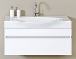 Тумба с умывальником Aqwella Bergamo 100 цвет белый Ber.01.10/W