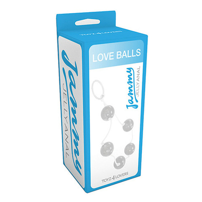 Прозрачные анальные шарики JAMMY JELLY ANAL LOVE BALLS CRYSTALL - 40 см. (Цвет: прозрачный)