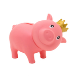 Розовая в короне, свинка-копилка