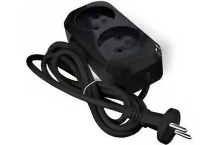 Удлинитель "UNIVersal" Е-202 ПВС 2*0,75 2гн. б/з 3м (еврослот) черный