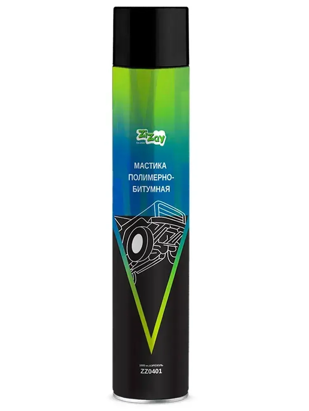Полимерно-битумная мастика ZiZay, антикоррозийная, гидроизоляционная, аэрозоль, 1000 мл