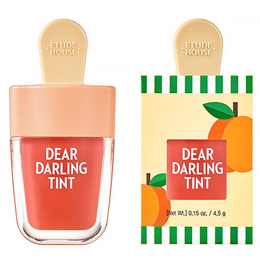 Etude House Тинт для губ увлажняющий гелевый абрикос - Dear darling water gel tint apricot red, 4,5г