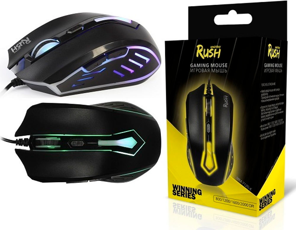 Мышь игровая проводная SmartBuy RUSH 712 (черный) (SBM-712G-K)