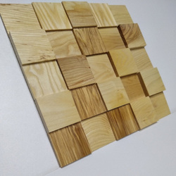 Деревянная мозаика для стен Wood Mosaic Ясень Пирамида Макси
