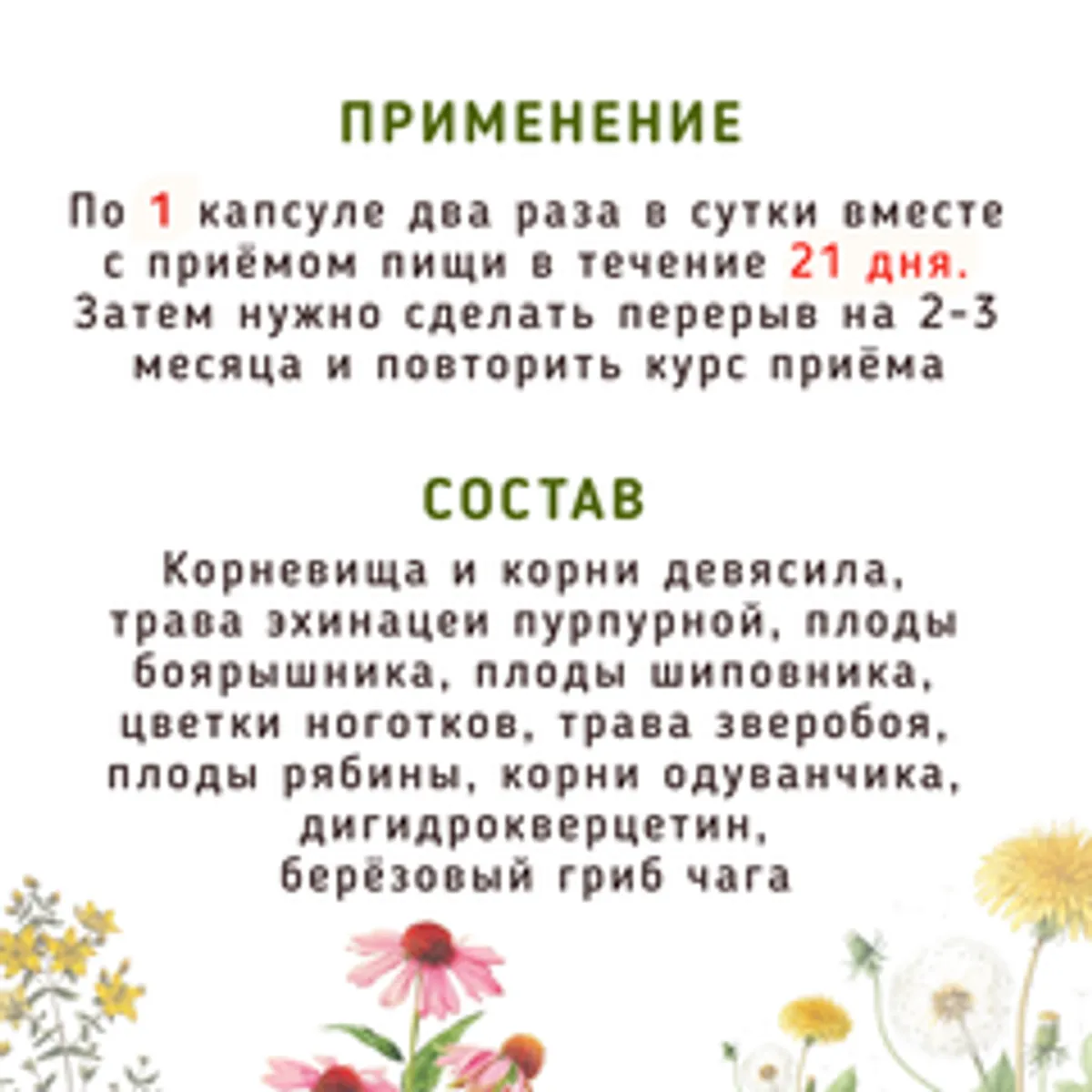 Сердце, сосуды, бронхи - дигидрокверцетин и чага/21 шт