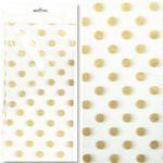 Упаковочная бумага, Тишью (0,5*0,75 м) Золотые точки, Белый, 10 шт.