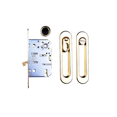 Замок KIT-3C 48.OS.3C IRIS для раздв.дверей овал, латунь матовая