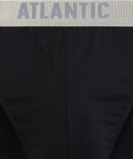 Мужские трусы слипы спорт Atlantic, набор из 2 шт., пима хлопок, черные, Basic 2BMP-013