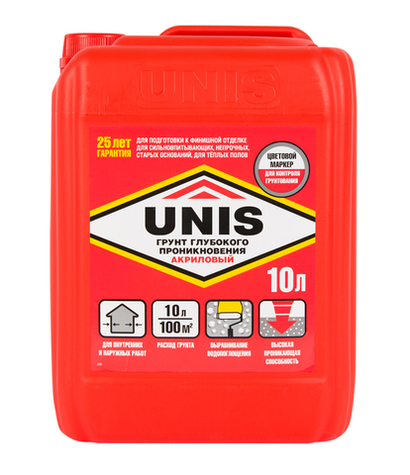 Грунтовка глубокого проникновения Unis 10 л