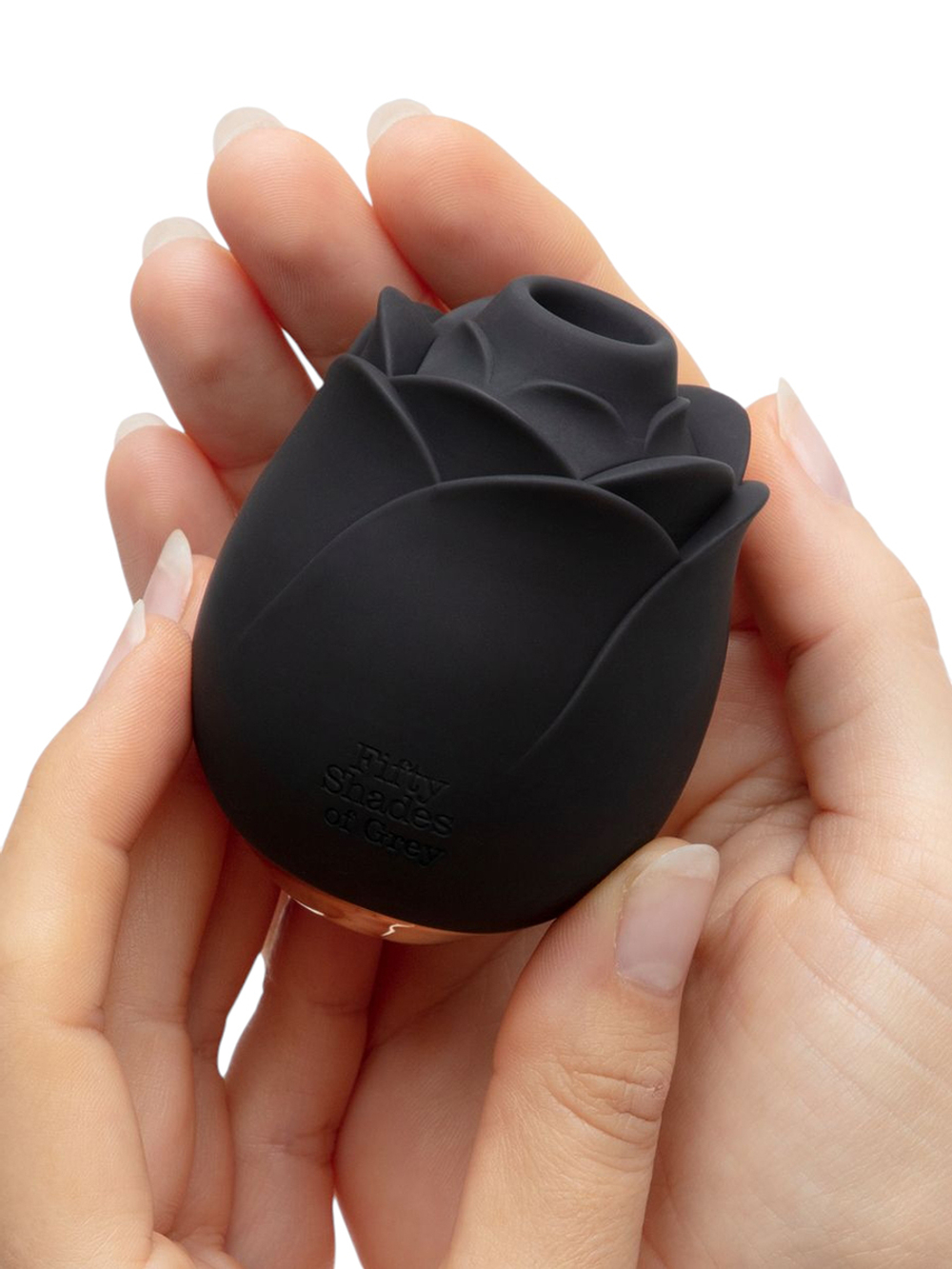 Бесконтактный клиторальный стимулятор в виде бутона розы Fifty Shades of Grey Black Rose Silicone Clitoral Suction Stimulator