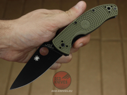 Нож Spyderco Tenacious LTW - зел. рук., черный клинок RK-414