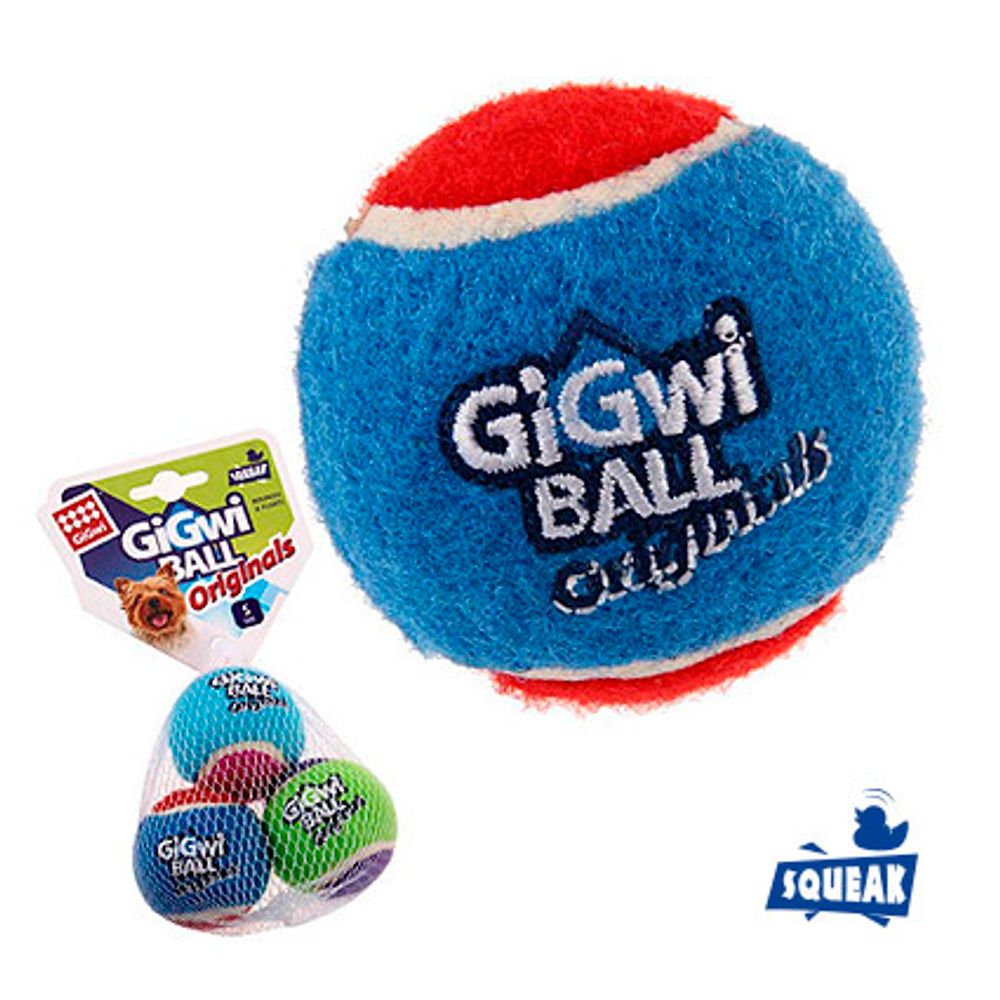 Gigwi BALL Originals игрушка для собак три мяча с пищалкой 4,8 см