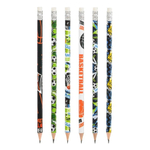 Карандаш простой, чернографитный, Basir, деревянный, с ластиком, серия "Спорт", с рисунком на корпусе, 12 шт